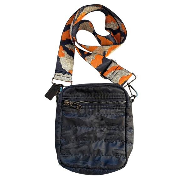 Vintage Havana Camo Nylon Crossbody Bag w Guitar Strap Hangtag Logo - Picture 2 of 9